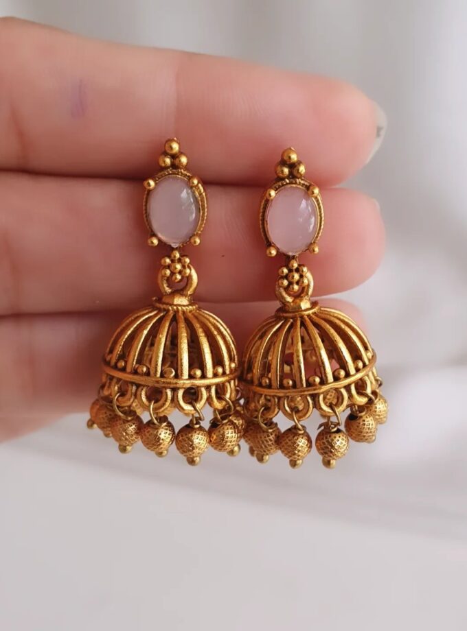 EARRING-E122 OVAL ROSE