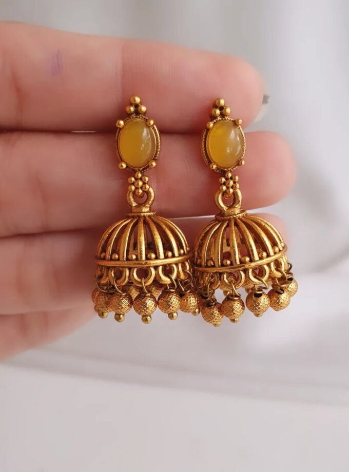 EARRING-E122 OVAL YELLOW