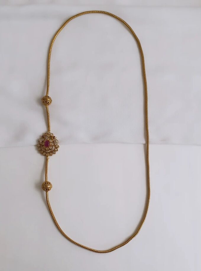 MUGAPPU CHAIN AD STONE-A3495 RUBY