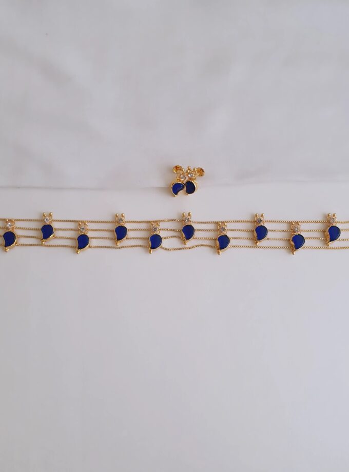 CHOKER MICRO PLATED MANGO-A1094 BLUE