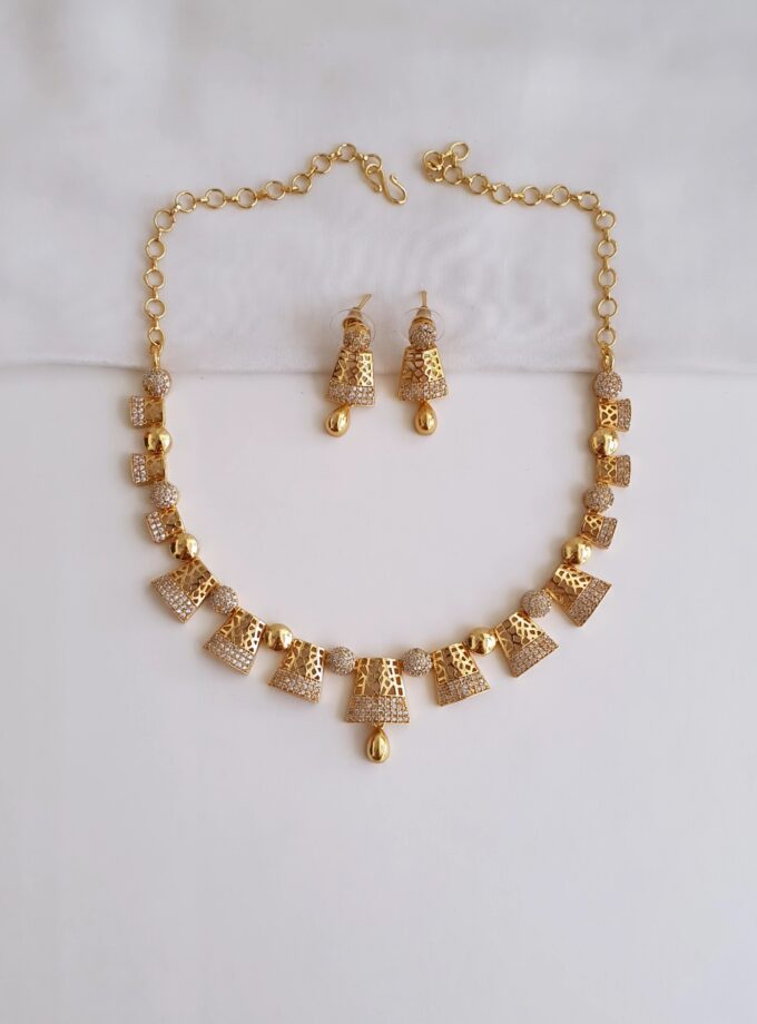 NECKLACE MICRO PLATED AD STONE-A3555