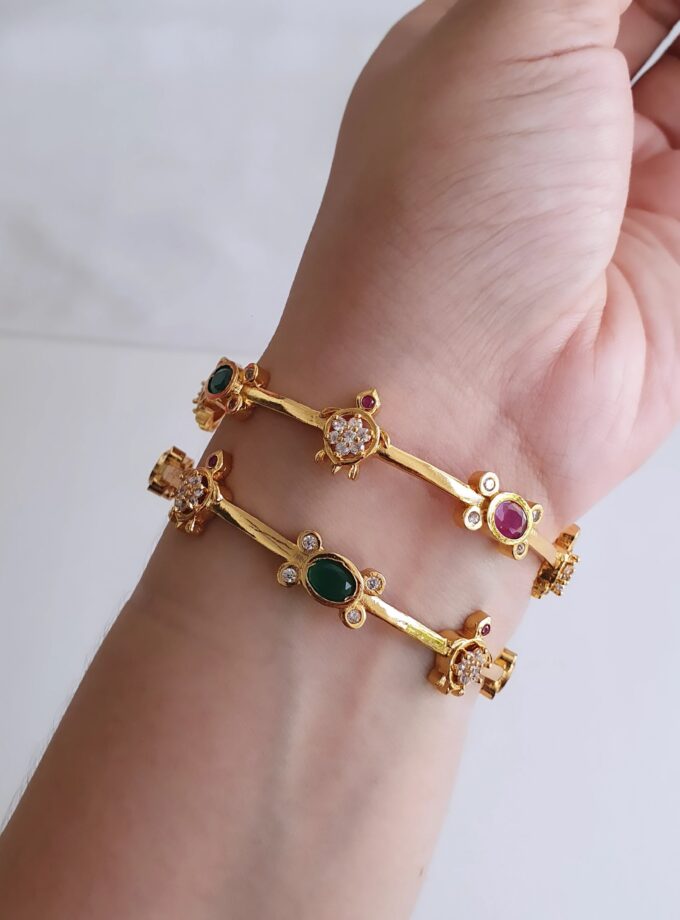 BANGLE SET OF TWO AD STONE-A3568