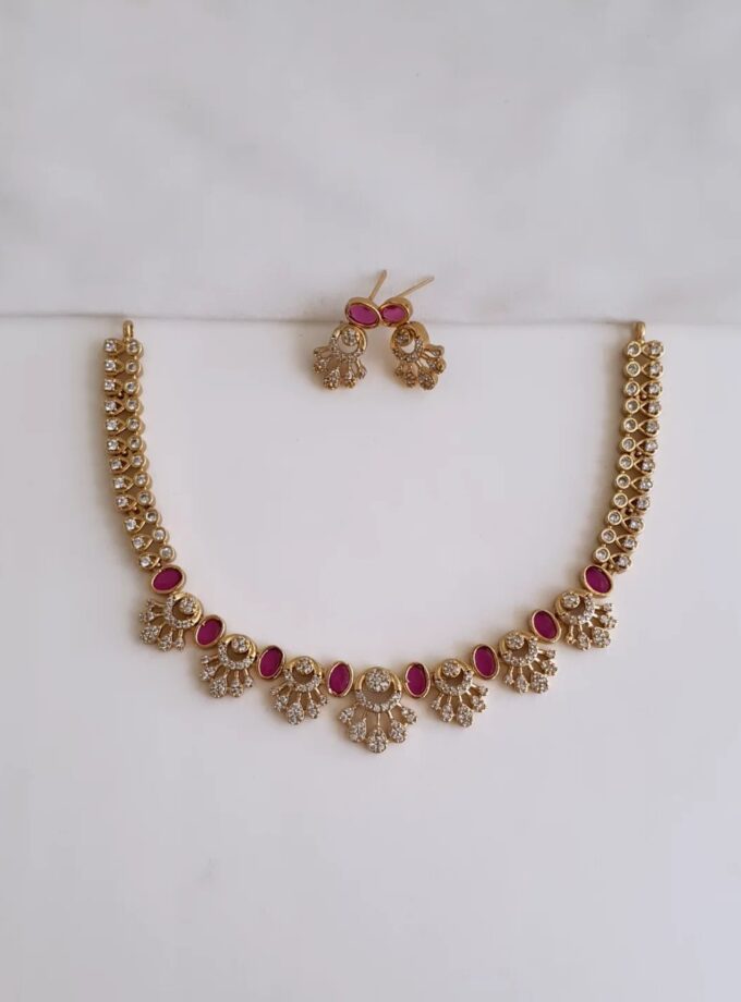 NECKLACE AD STONE-A2448 RUBY