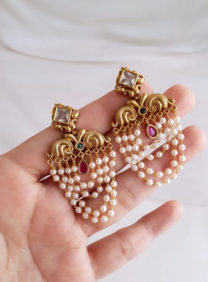 EARRING AD STONE-A3439 MULTI