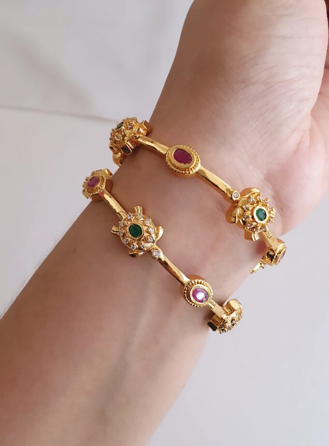 BANGLE SET OF TWO AD STONE-A3594