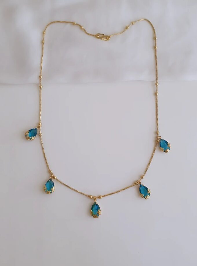 NECKLACE MICRO PLATED-A3636 BLUE