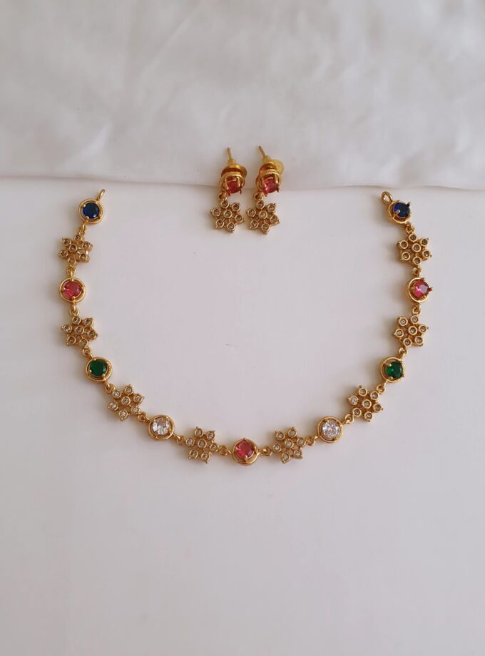 NECKLACE AD STONE-A3673 MULTI