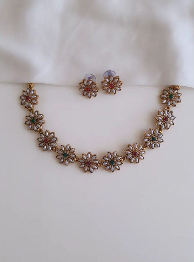 NECKLACE FLOWER-A3695 MULTI