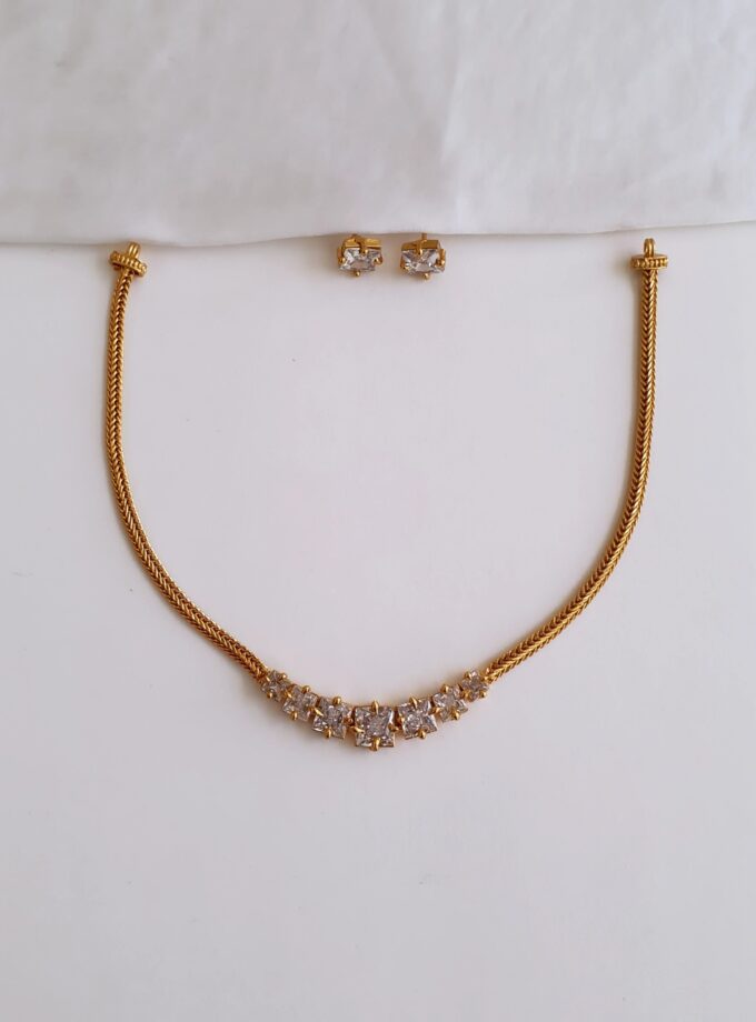 NECKLACE AD STONE-A3708 WHITE