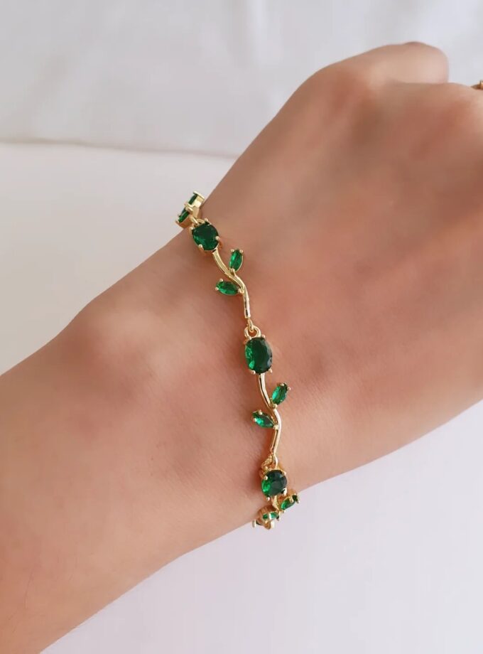 BRACELET AD STONE-A3767 GREEN