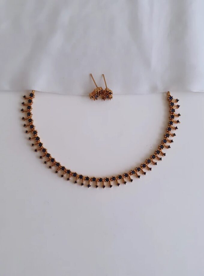 NECKLACE AD STONE-A952 BLUE