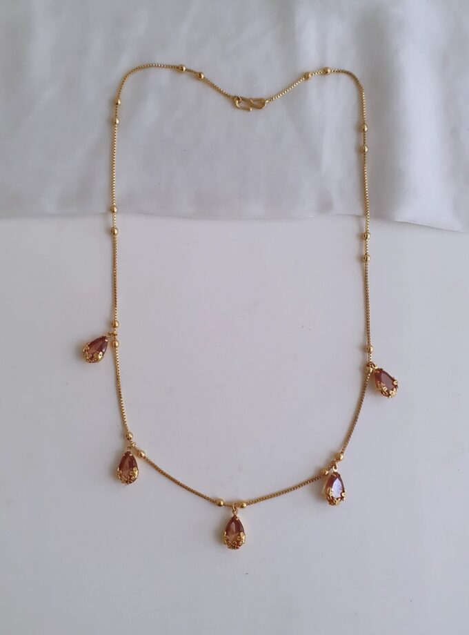 NECKLACE-A3636 BROWN