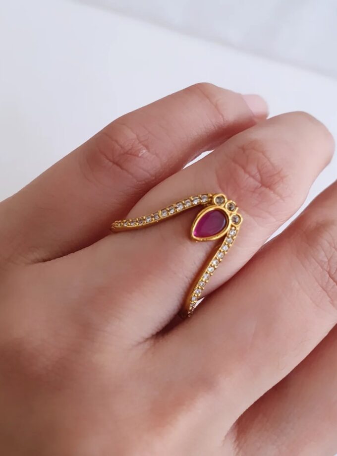 RING AD STONE-A3782 RUBY