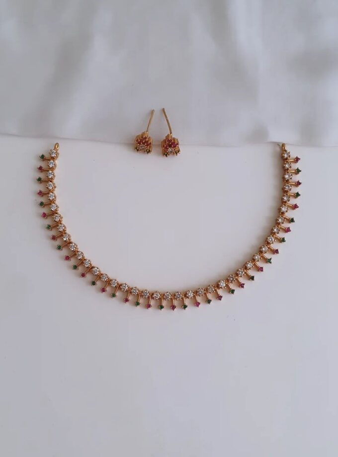 NECKLACE AD STONE-A952 MULTI WHITE