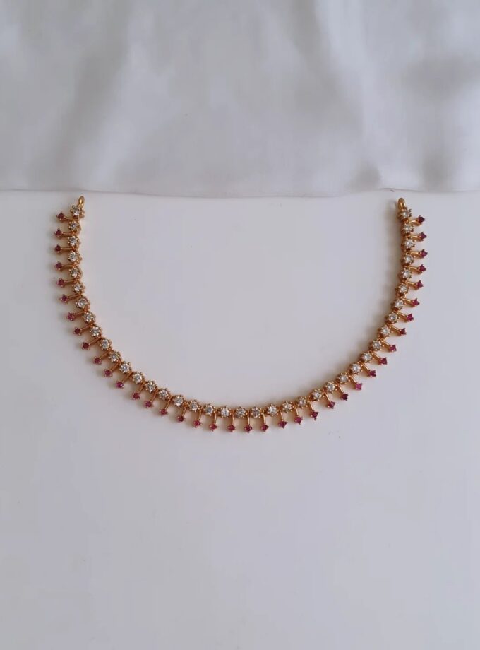NECKLACE AD STONE-A952 RUBY WHITE