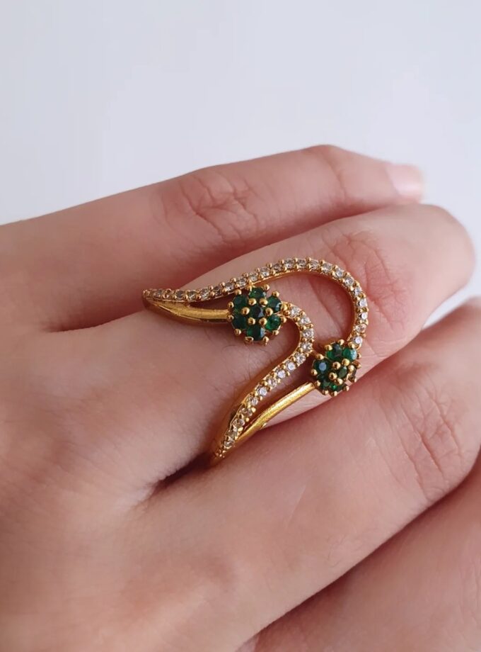 VANGI RING AD STONE-A3809 GREEN