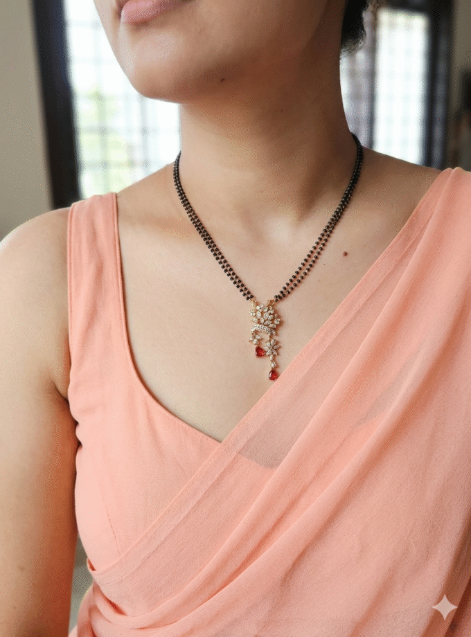 MANGALSUTRA AD STONE-A3811 RUBY