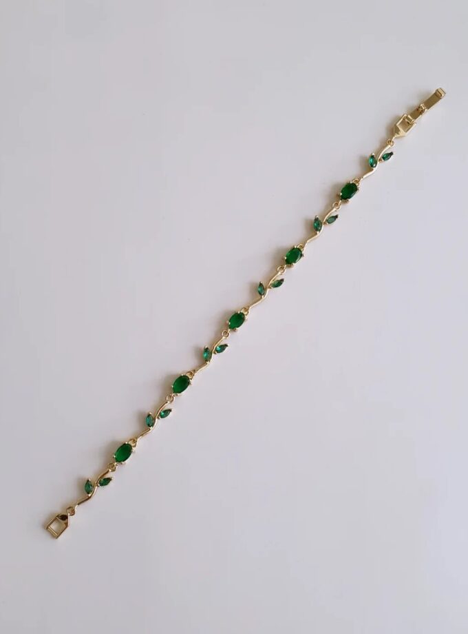 BRACELET TULIP AD STONE-A3819 GREEN