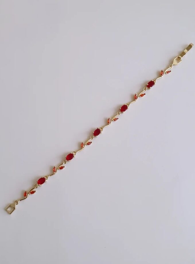 BRACELET TULIP AD STONE-A3819 RUBY