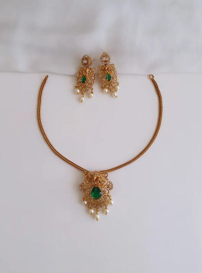 NECKLACE AD STONE-A3838 GREEN