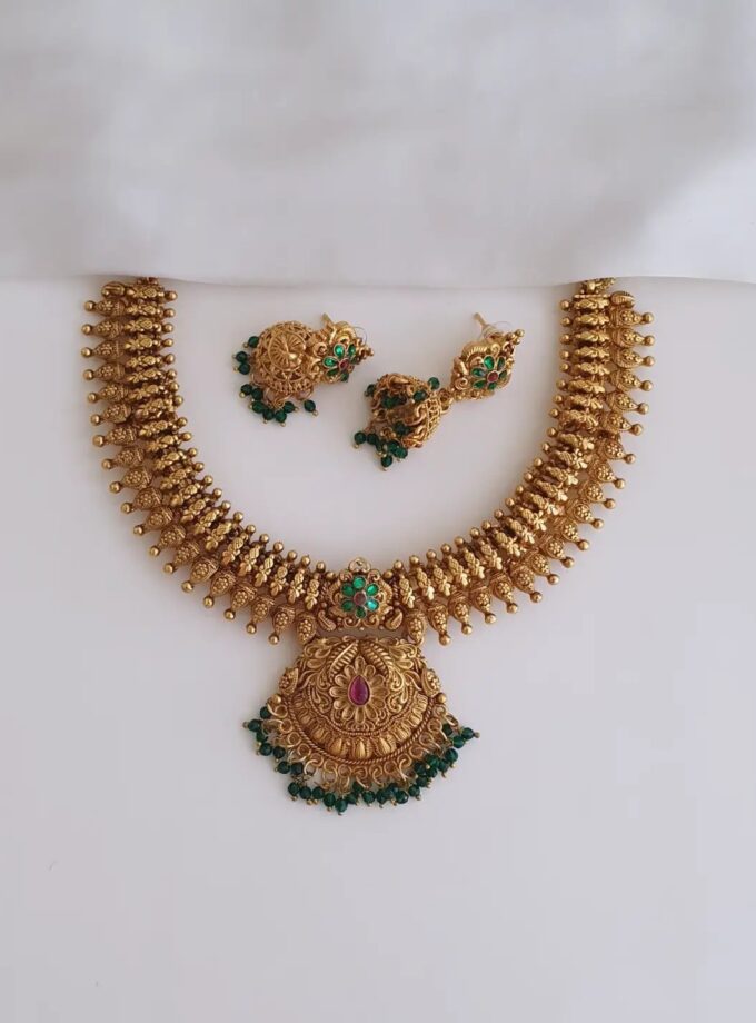 NECKLACE-A3853 GREEN