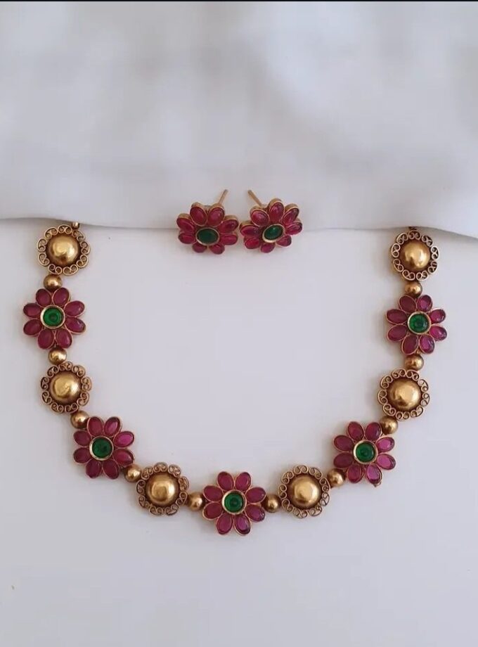 NECKLACE FLOWER-A3864 MULTI