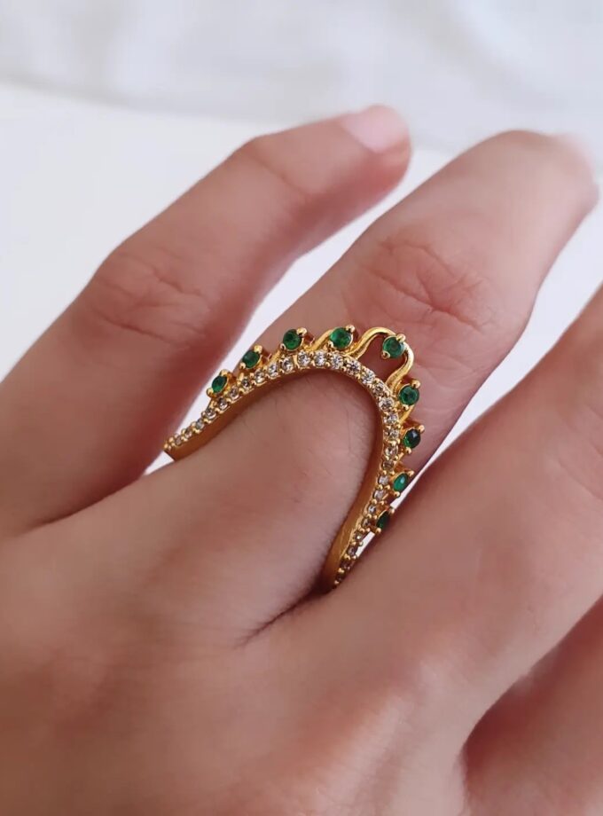 VANK RING AD STONE-A3872 GREEN