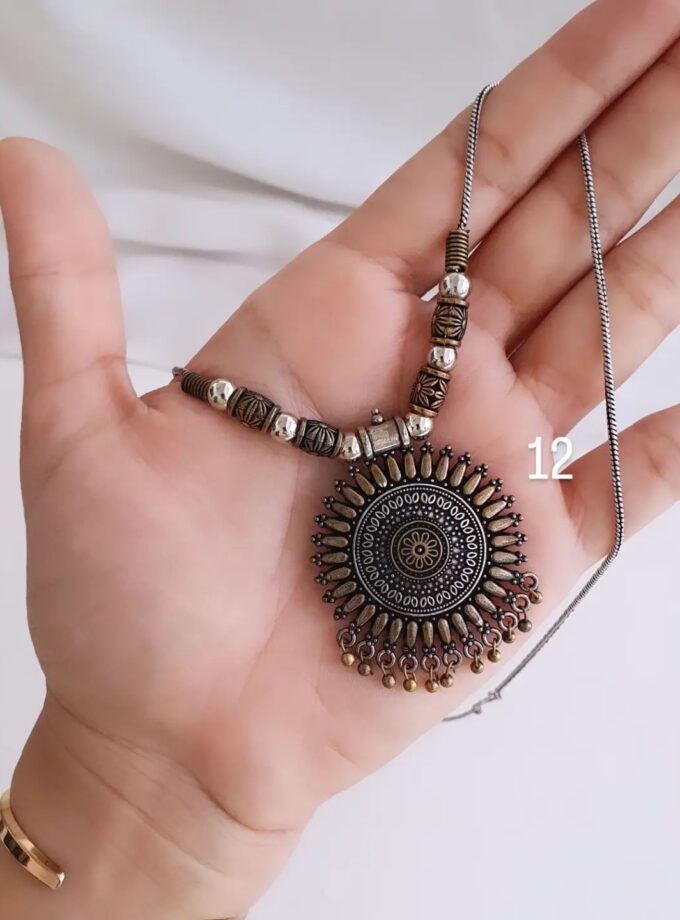 OXIDISED SHORT HAARAM-A3875(12)