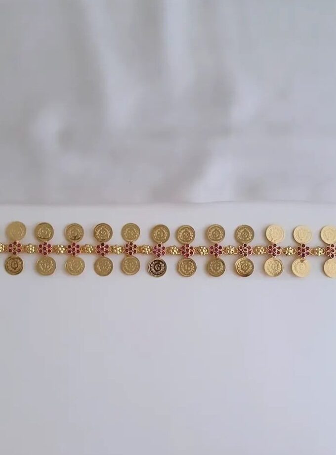 CHOKER COIN MICRO PLATED AD STONE-A3893
