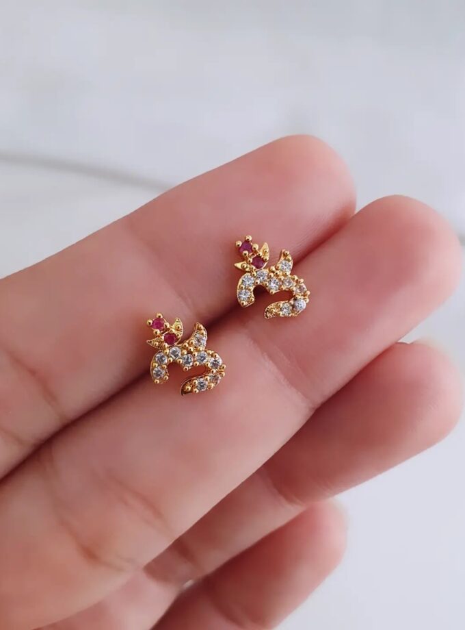AD STONE MICRO PLATED EARRING-A3916