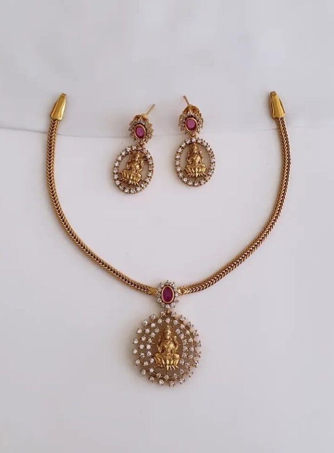 AD STONE LAKSHMI NECKLACE-A3926