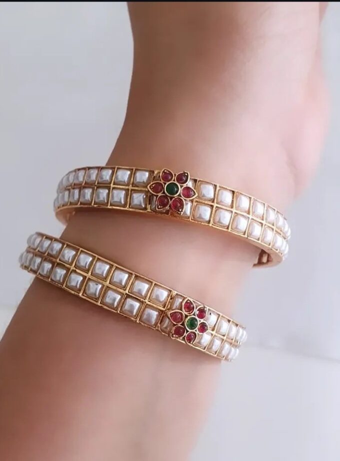 PEARL BANGLE SET OF TWO-A3938