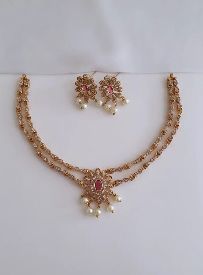 NECKLACE AD STONE-A2396 RUBY