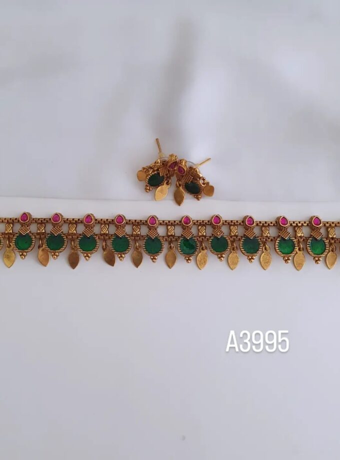 CHOKER ELAKKATHAALI PALAKA COMBO ANTIQUE-A3995
