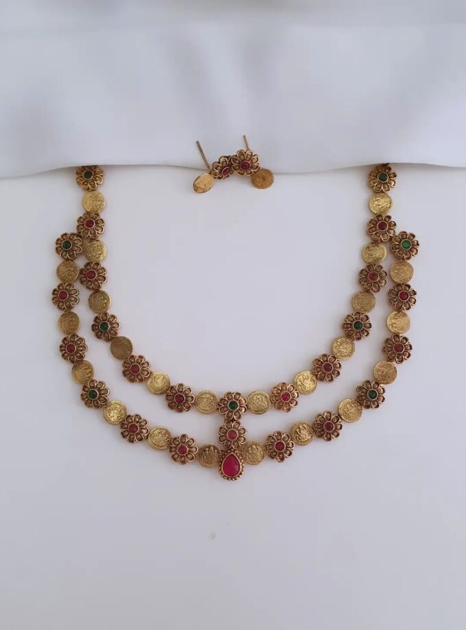 NECKLACE LAYER COIN-A4026 MULTI