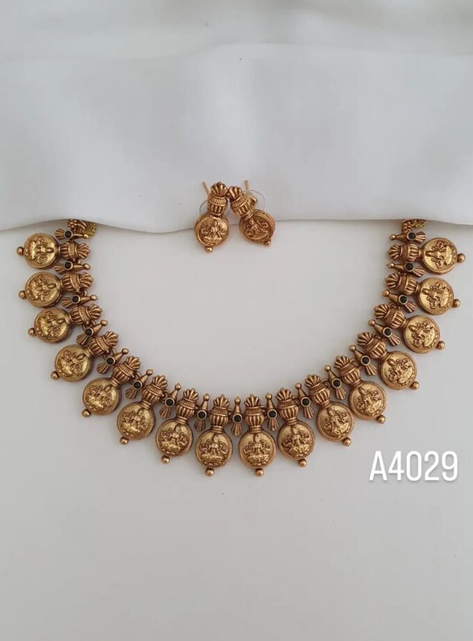 NECKLACE COIN-A4029 green
