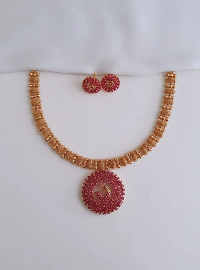 NECKLACE AD STONE PREMIUM-A4036 GOLD FINISH