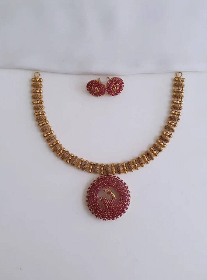 NECKLACE AD STONE PREMIUM-A4036 ANTIQUE FINISH