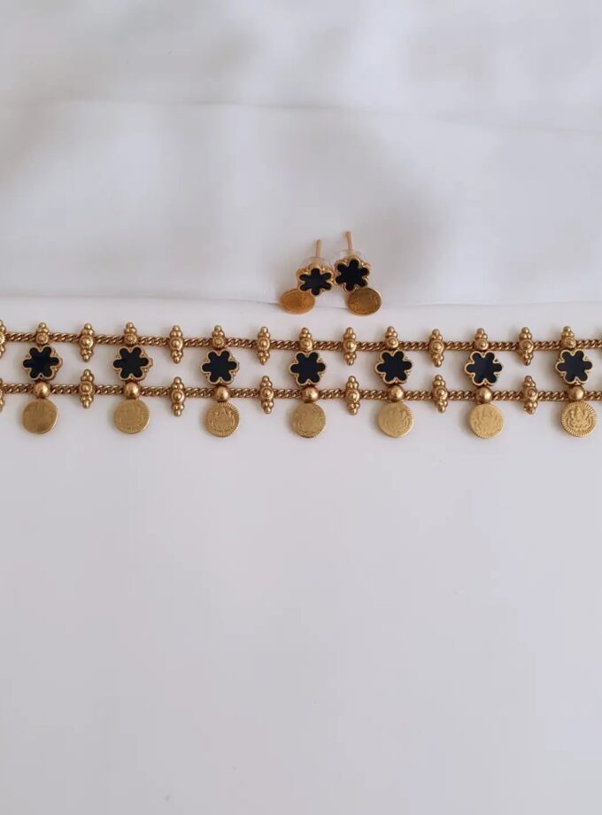 CHOKER COIN-A3742 DARK BLUE