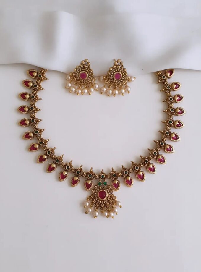 NECKLACE-A2804 RUBY