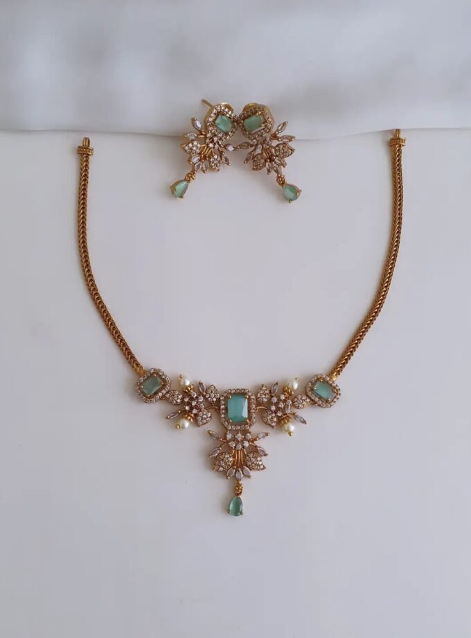 NECKLACE AD STONE-A2440 AQUA
