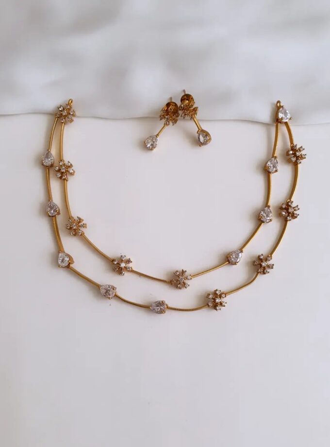 NECKLACE AD STONE-A4178 WHITE
