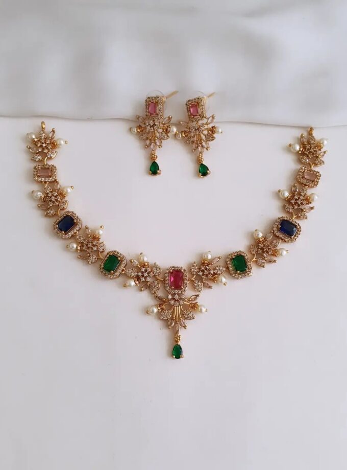 NECKLACE AD STONE-A4252 MULTI