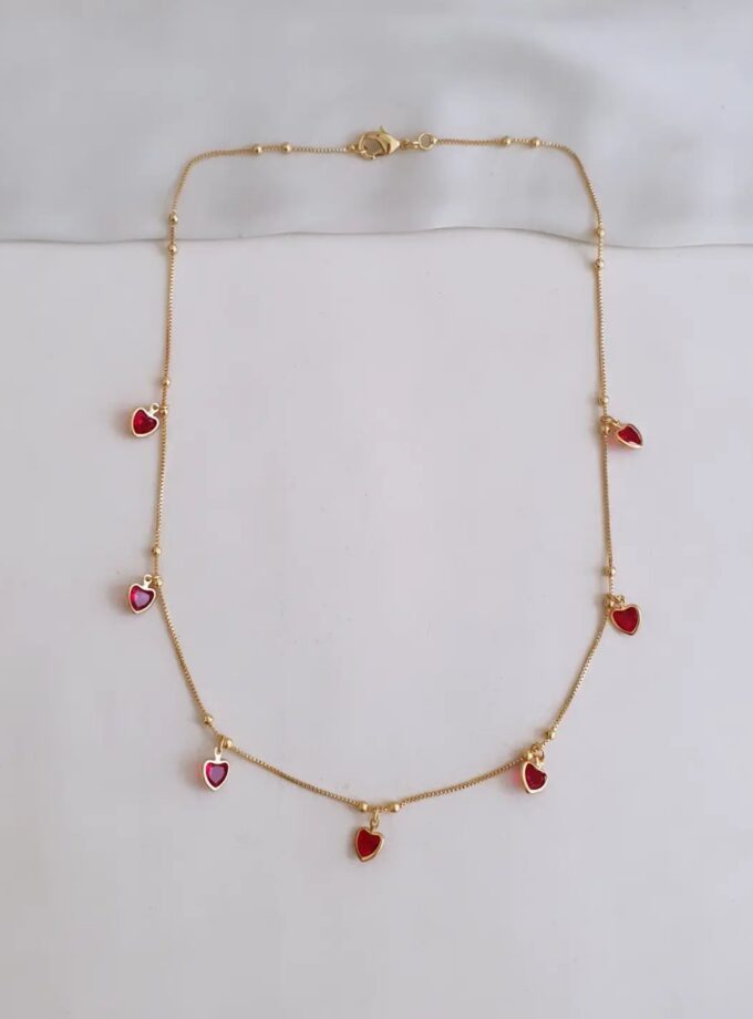 NECKLACE HEART-A4287 RED