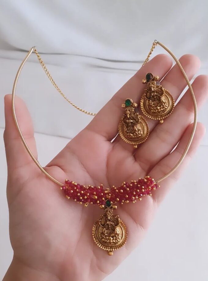 HASLI NECKLACE-A4286 RUBY