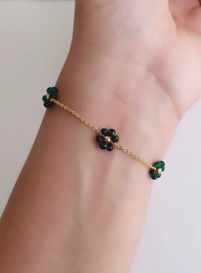 BRACELET FLOWER-A4338 GREEN
