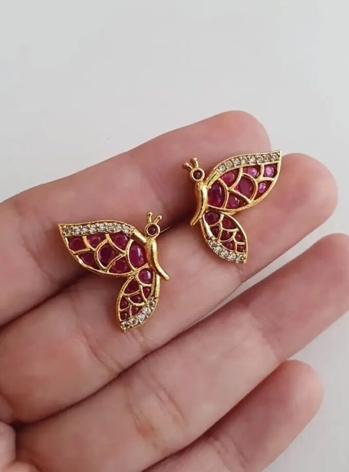 BUTTERFLY AD STONE STUD-A4348