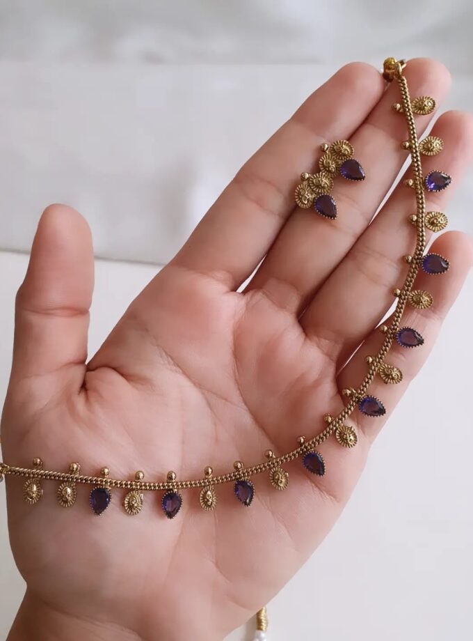 COLOUR DIYA NECKLACE-A4406 PURPLE