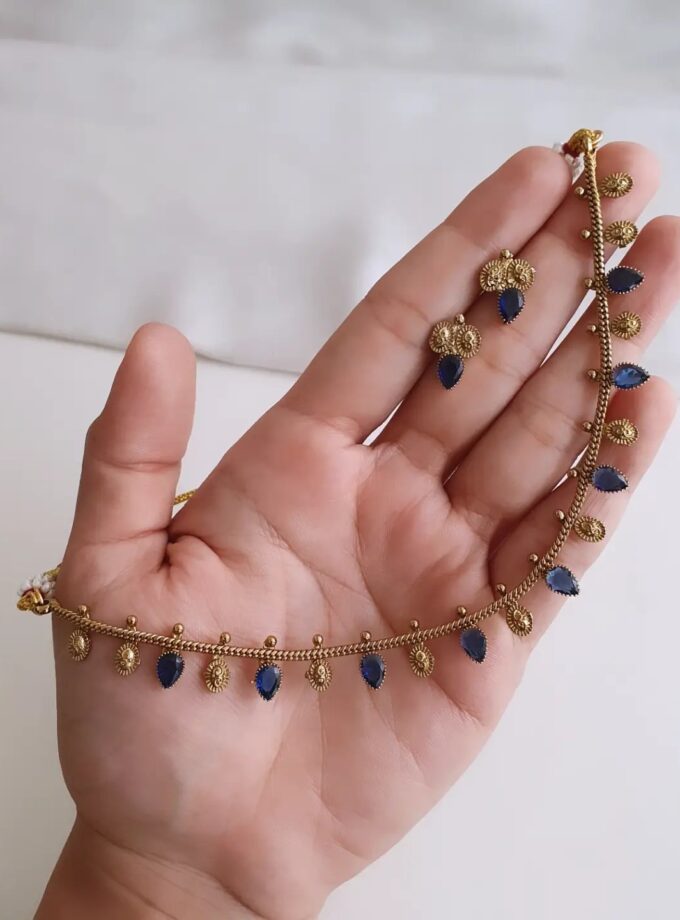 COLOUR DIYA NECKLACE-A4406 BLUE