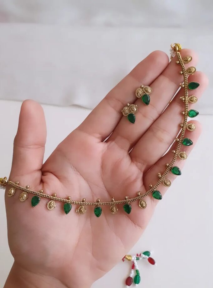 COLOUR DIYA NECKLACE-A4406 GREEN